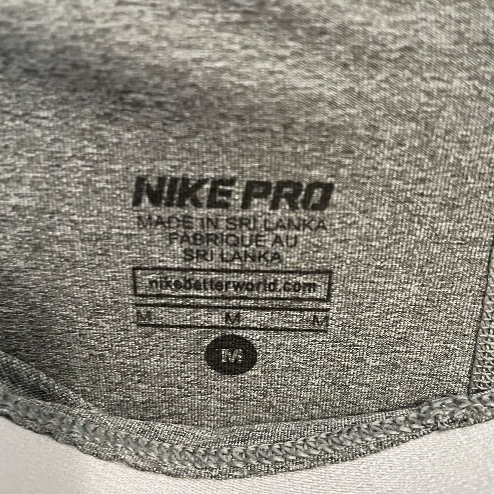 NIKE Pro Dri Fit Leggings Womens M Grey Full Length Mid Rise Running Pants - Picture 2 of 7